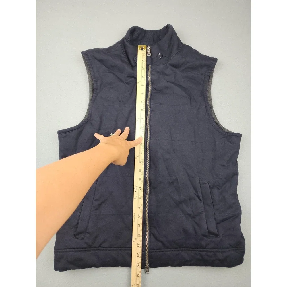 Banana Republic Vest Mens Large Navy Blue Quilted Full Zip Insulated Casual